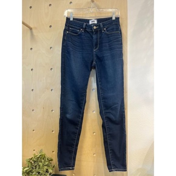 Paige Hoxton Ankle Dark Blue Denim 5 Pocket Design Jeans Size 26 - Picture 1 of 6